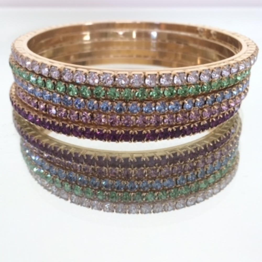 Five Crystal Bangles - image 3